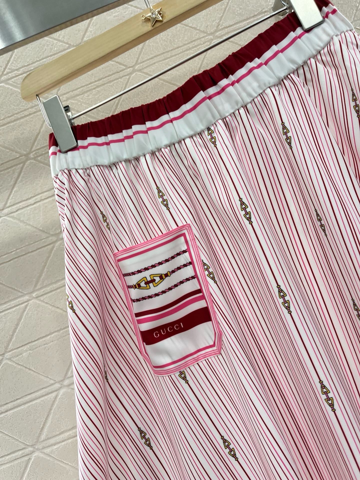 New Arrivals Printed Striped High Waist Skirt