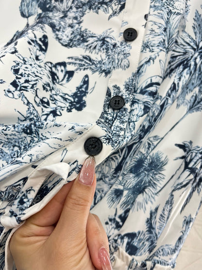 D*New Stand Collar Sleeveless Printed Dress