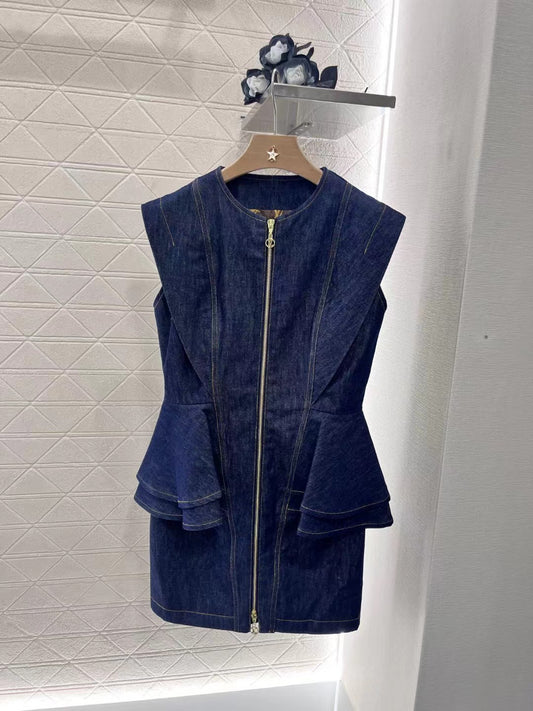 L*2025ss new catwalk denim dress