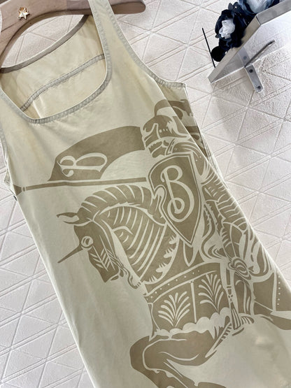 Burber**New arrival Lapel classic print vest dress