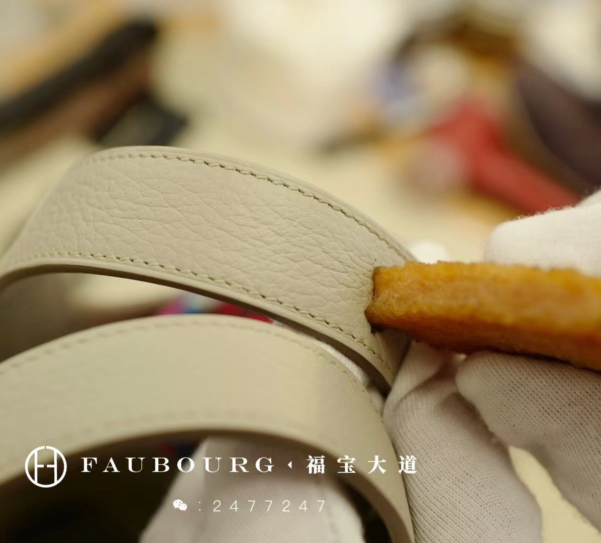 Hand-sewn vegetable basket TC leather