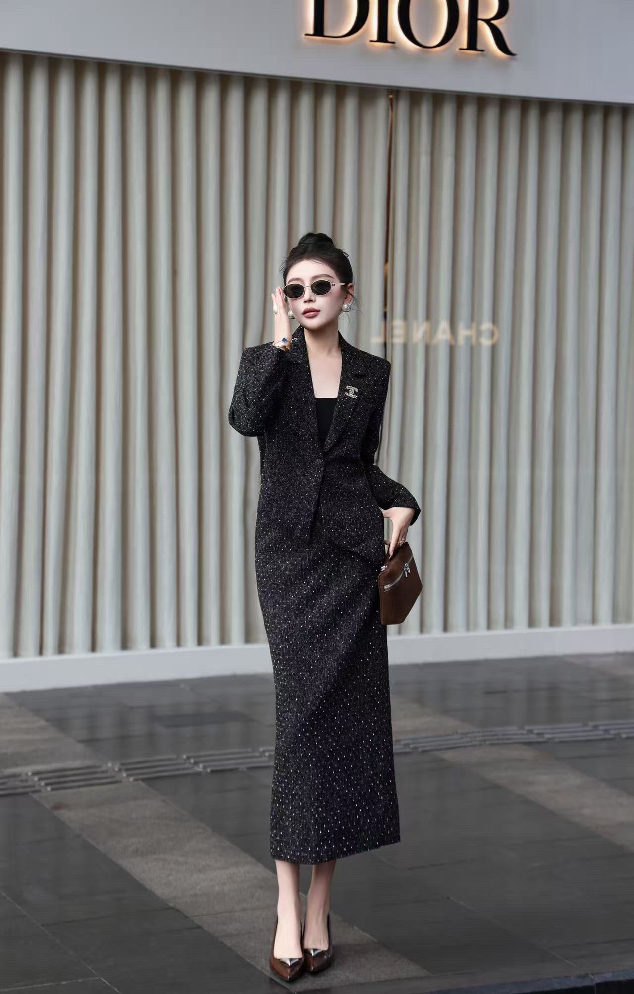 Chan NEW Woven Tweed Suit