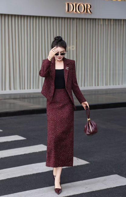 Chan NEW Woven Tweed Suit
