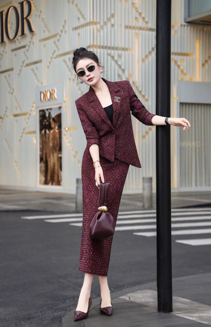 Chan NEW Woven Tweed Suit