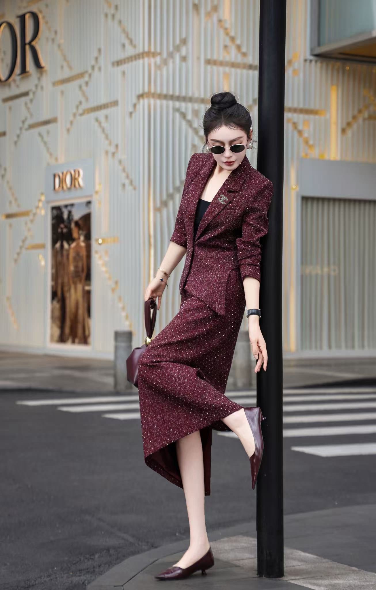 Chan NEW Woven Tweed Suit