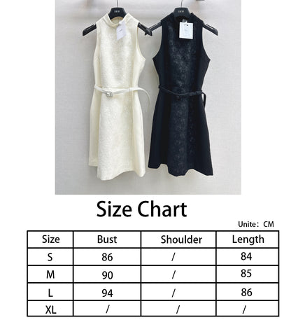 CD NEW jacquard belted dress