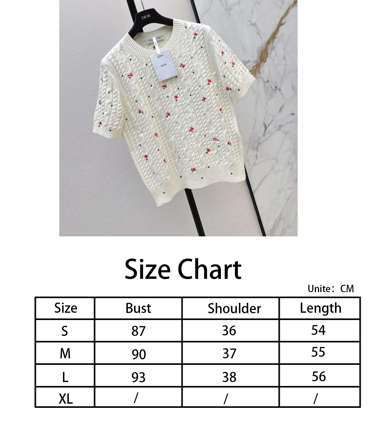 CD NEW embroidery short sleeve sweater