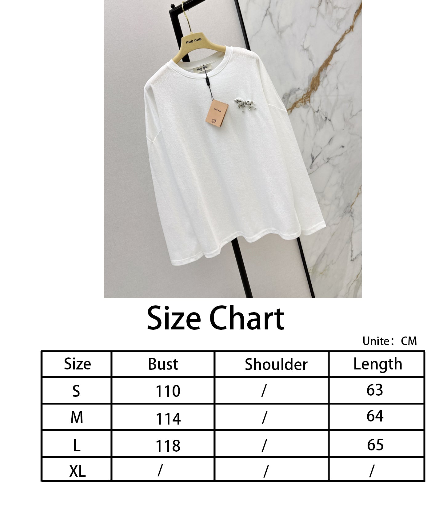 Miu NEW rhinestone tee