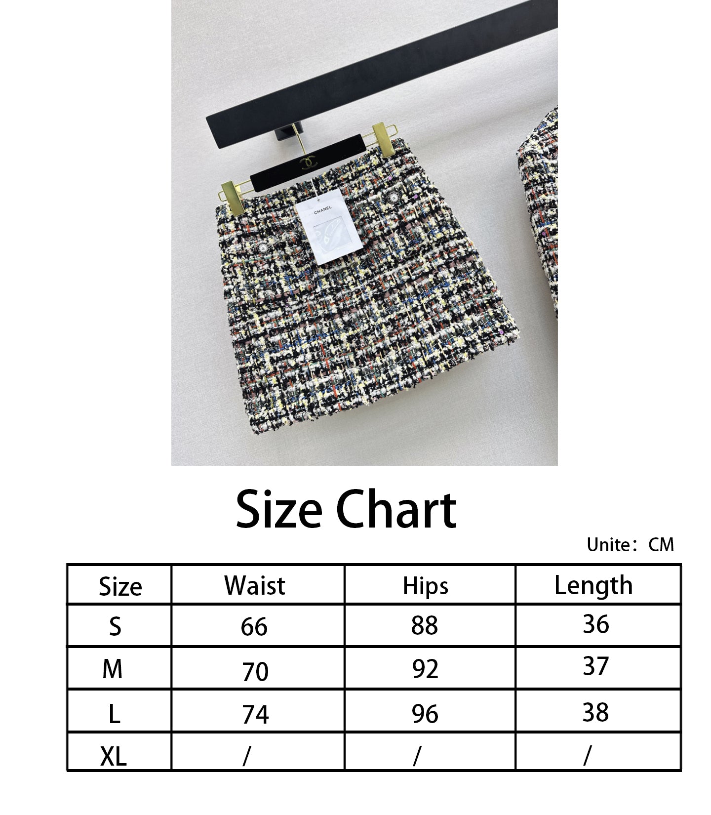 Chan NEW woven tweed skirts