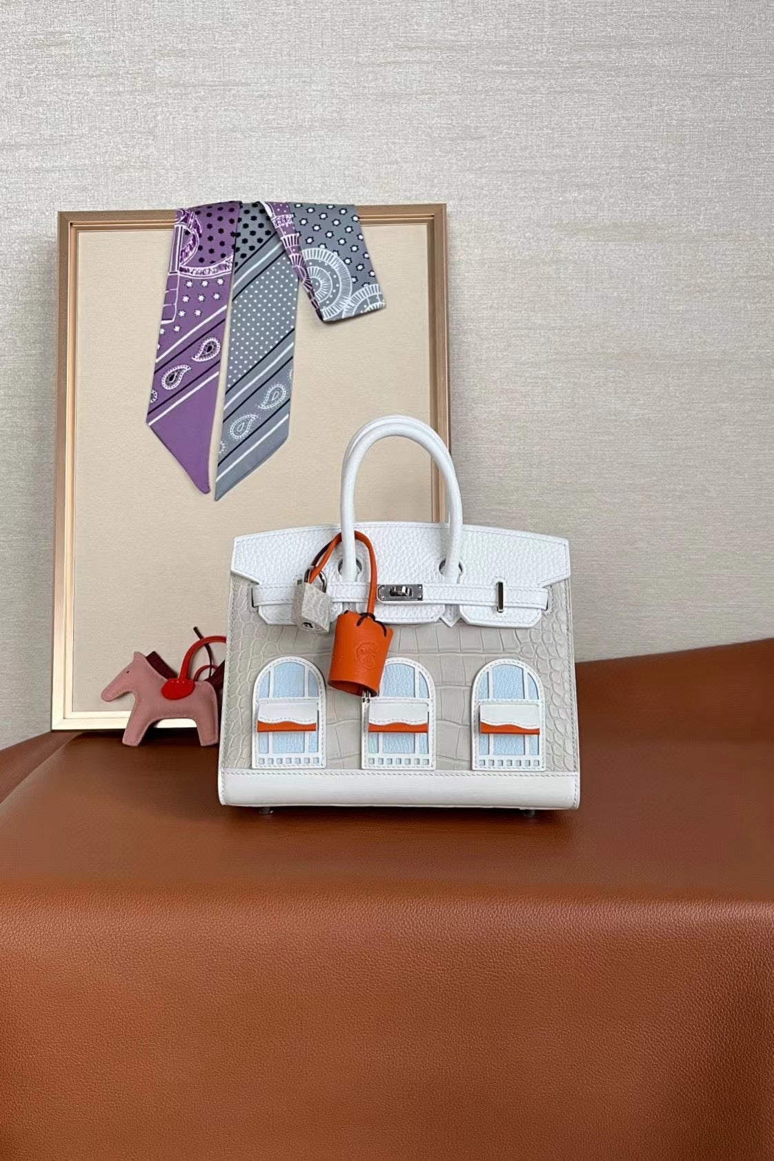 Limited Edition Birkin 20 Faubourg Sellier Bag Neige (Snow) White Matte Alligator