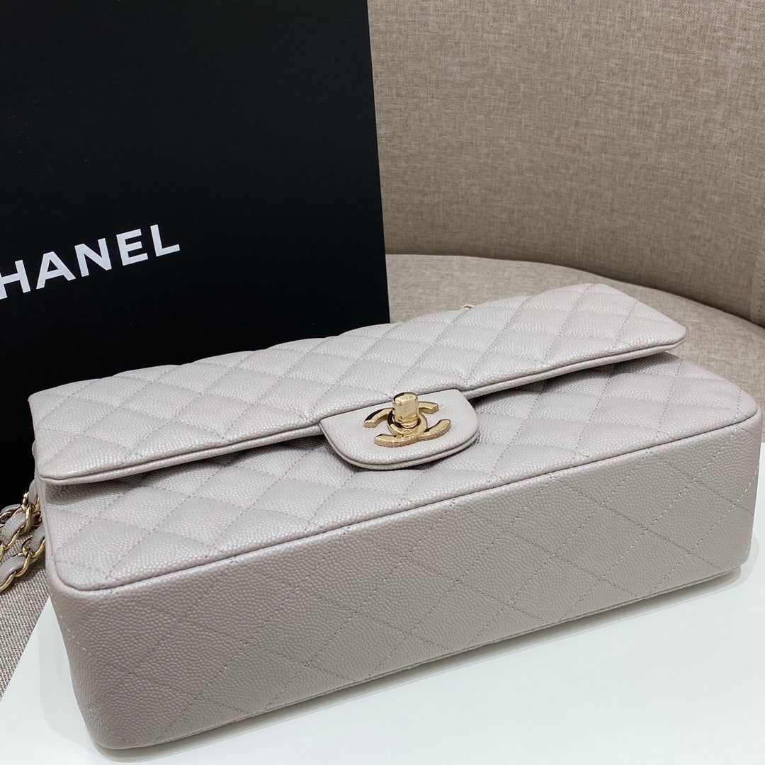 CH CLASSIC 11.12 HANDBAG 25.5 Small Grained Calfskin Elephant Gray