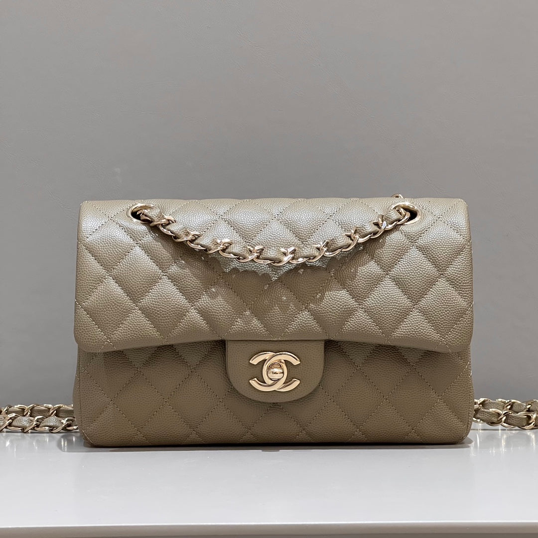 CH SMALL CLASSIC HANDBAG 23 Small Grained Calfskin Chai (Teas)