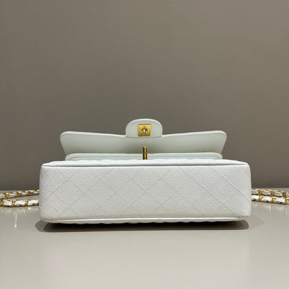 CH CLASSIC 11.12 HANDBAG 25.5 Grained Calfskin White