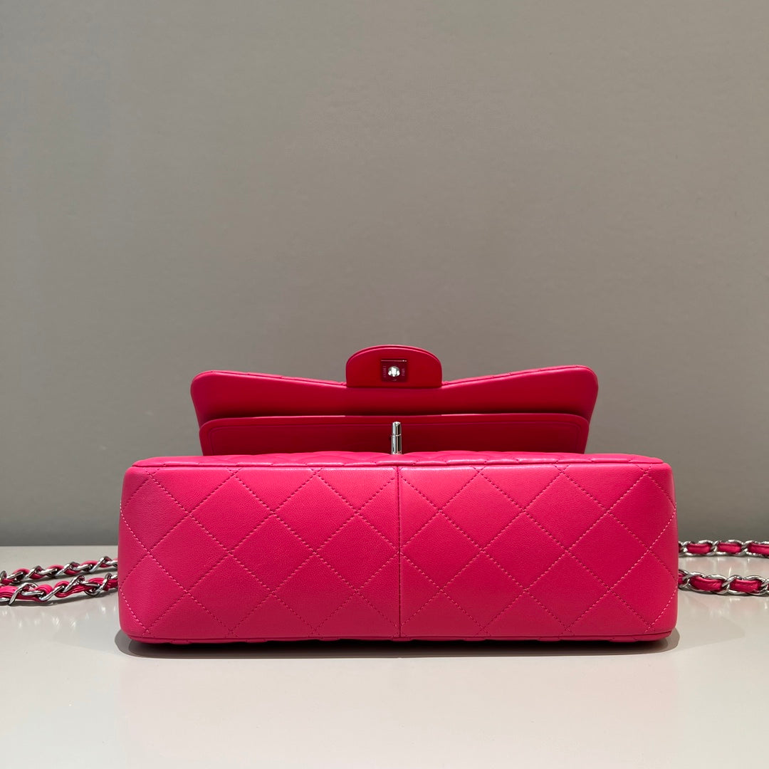 CH  LARGE CLASSIC HANDBAG 30 Lambskin Rose Red
