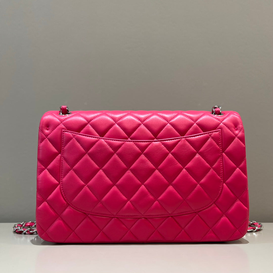 CH  LARGE CLASSIC HANDBAG 30 Lambskin Rose Red