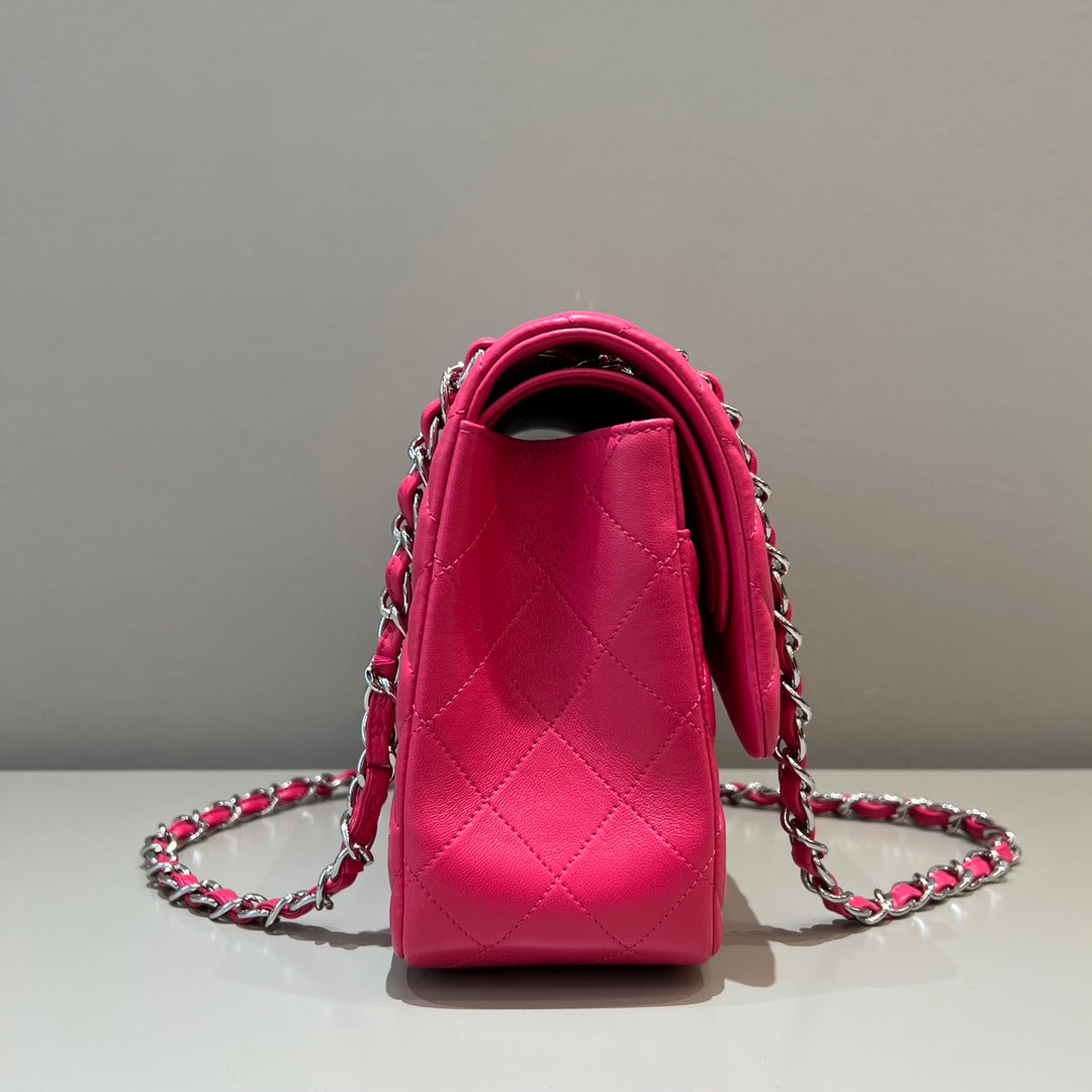 CH  LARGE CLASSIC HANDBAG 30 Lambskin Rose Red