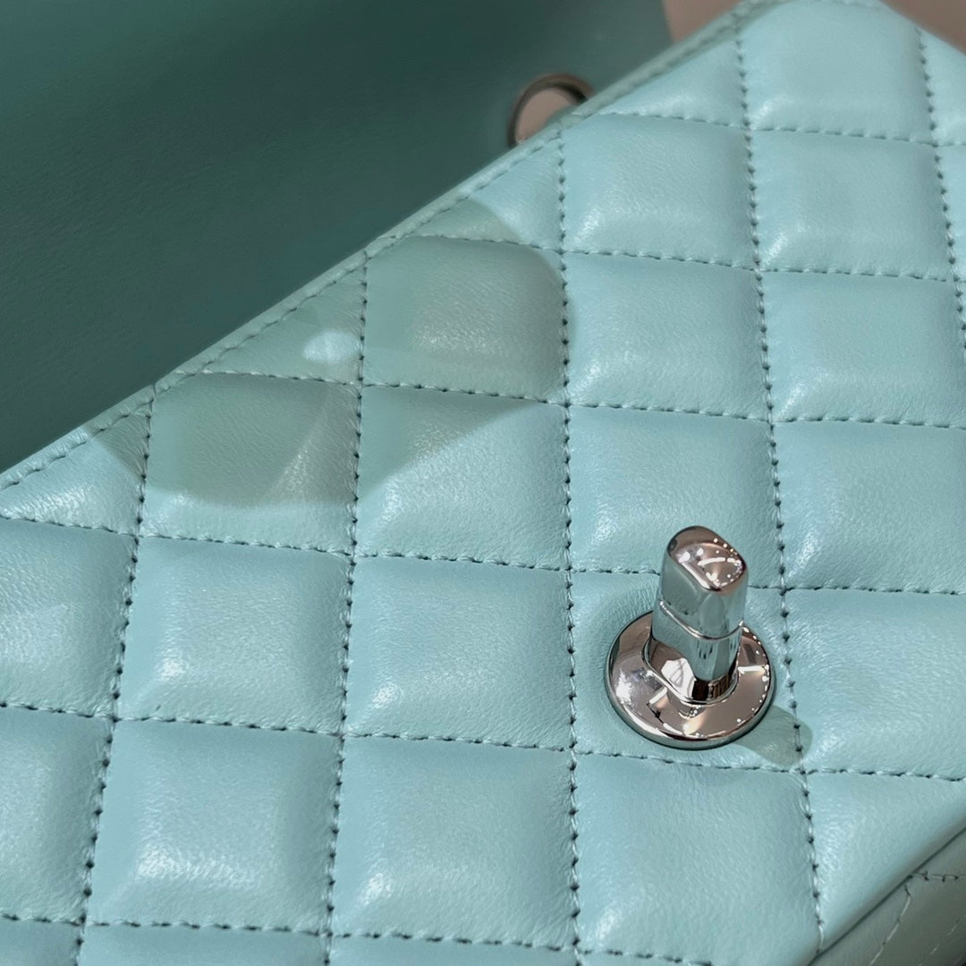 CH  MINI CLASSIC HANDBAG 20 Lambskin Tiffany Blue