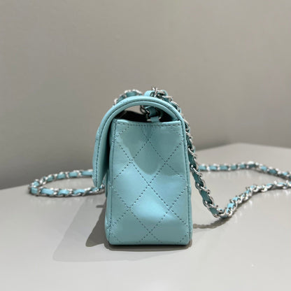CH  MINI CLASSIC HANDBAG 20 Lambskin Tiffany Blue