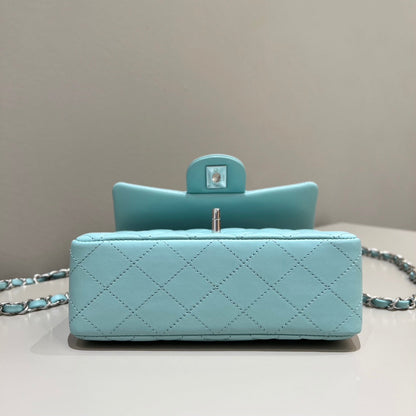 CH  MINI CLASSIC HANDBAG 20 Lambskin Tiffany Blue