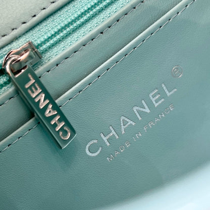 CH  MINI CLASSIC HANDBAG 20 Lambskin Tiffany Blue