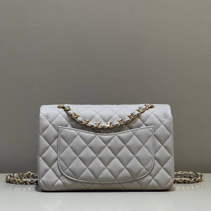 CH  SMALL CLASSIC HANDBAG 23 Small Grained Calfskin Elephant Gray