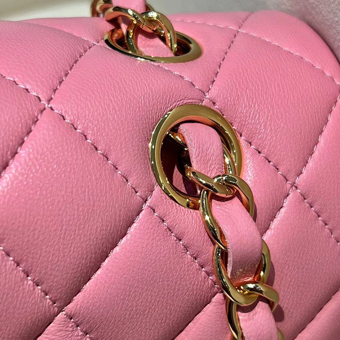 CH  SMALL CLASSIC HANDBAG 23 Lambskin Dark Pink