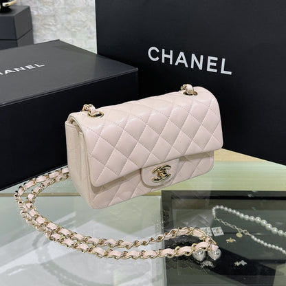 CH MINI CLASSIC HANDBAG 20 Lambskin Pink White
