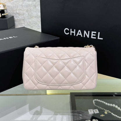CH MINI CLASSIC HANDBAG 20 Lambskin Pink White