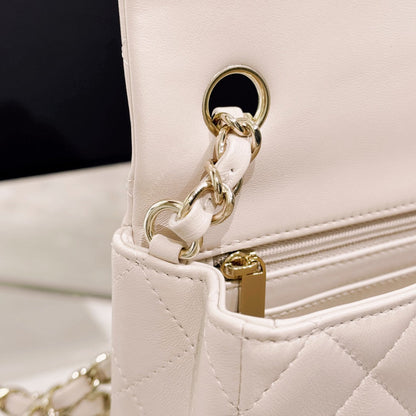 CH MINI CLASSIC HANDBAG 20 Lambskin Pink White