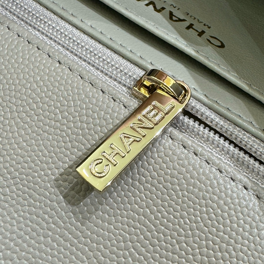 CH  MINI CLASSIC HANDBAG 20 Small Grained Calfskin Light Grey