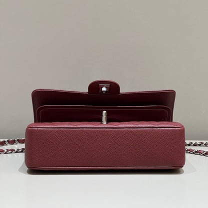 CH CLASSIC 11.12 HANDBAG 25.5 Grained Calfskin Red Wine Color