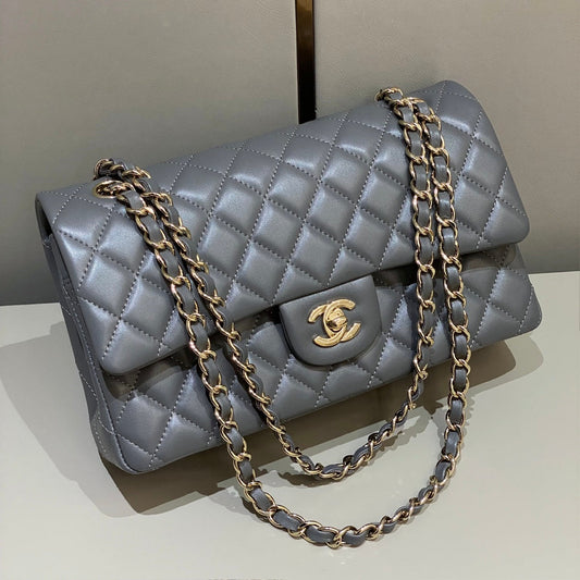 CH CLASSIC 11.12 HANDBAG 25.5 Lambskin High-grade gray