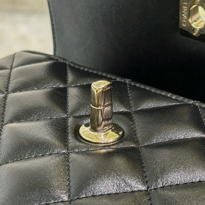 CH  MINI FLAP BAG WITH TOP HANDLE Trendy Lambskin Black