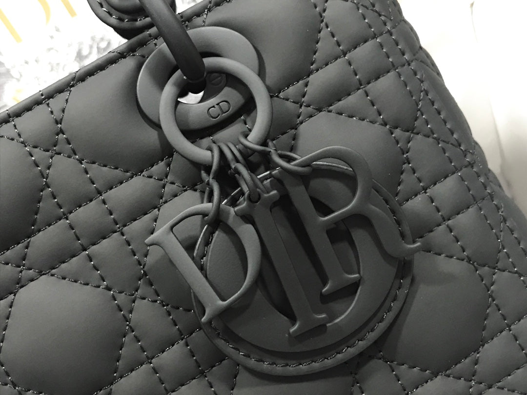 DO Mini Lady Bag Black Ultramatte Cannage Calfskin