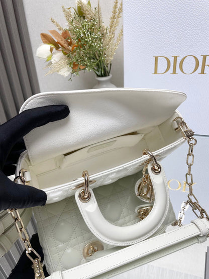 DO  Micro / Small / Medium Lady D-Joy Bag Latte Cannage Lambskin