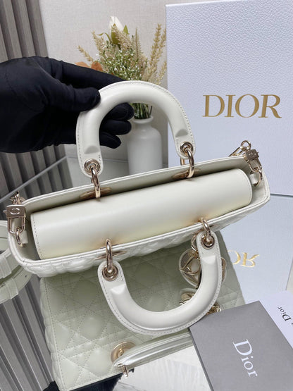 DO  Micro / Small / Medium Lady D-Joy Bag Latte Cannage Lambskin