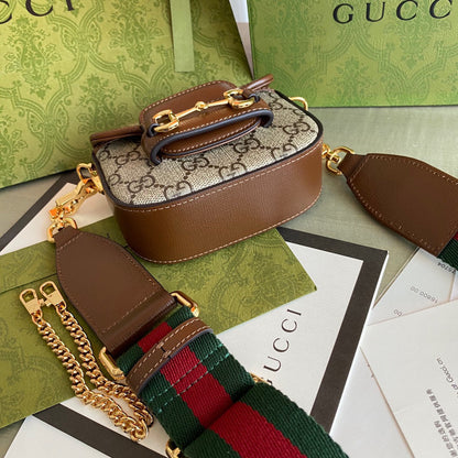 GC Horsebit 1955 small shoulder bag Beige and ebony