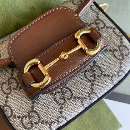 GC Horsebit 1955 small shoulder bag Beige and ebony