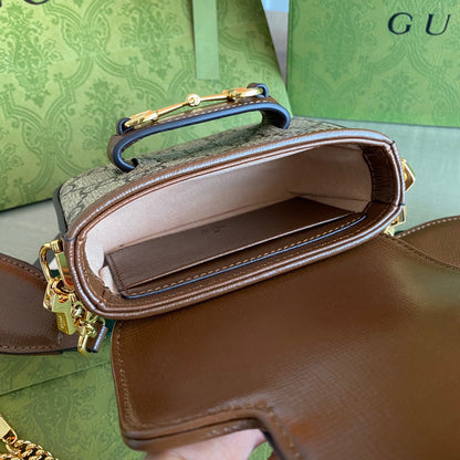GC Horsebit 1955 small shoulder bag Beige and ebony