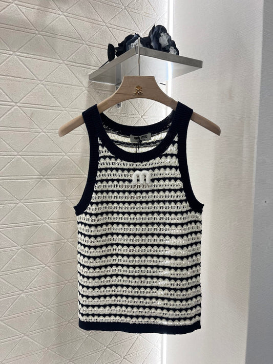 Mi*mi*♥2025 new products Striped knitted vest