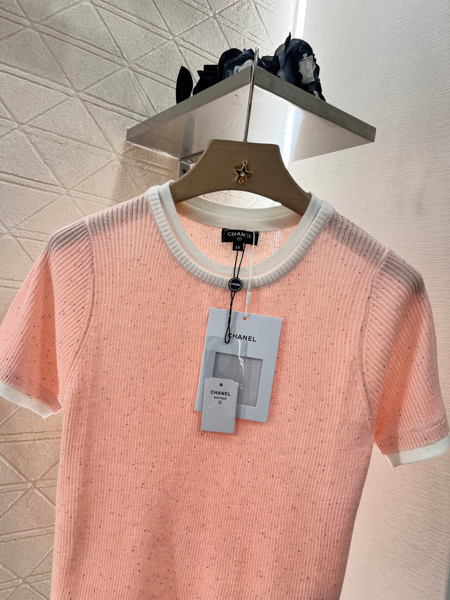 C*♥2025 new products are on sale Contrast color knitted short sleeves
