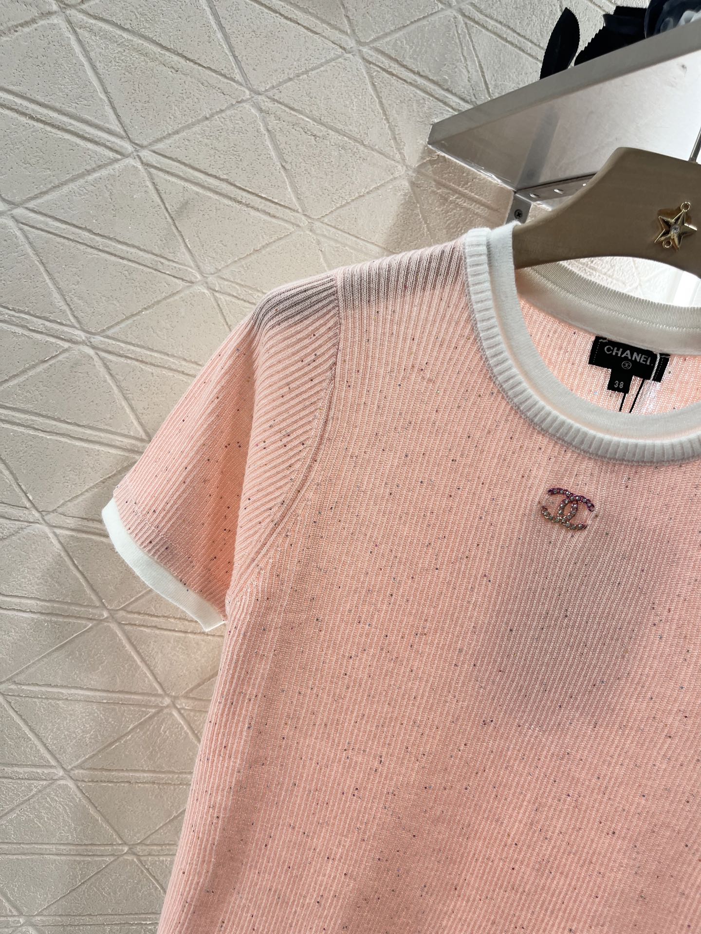 C*♥2025 new products are on sale Contrast color knitted short sleeves