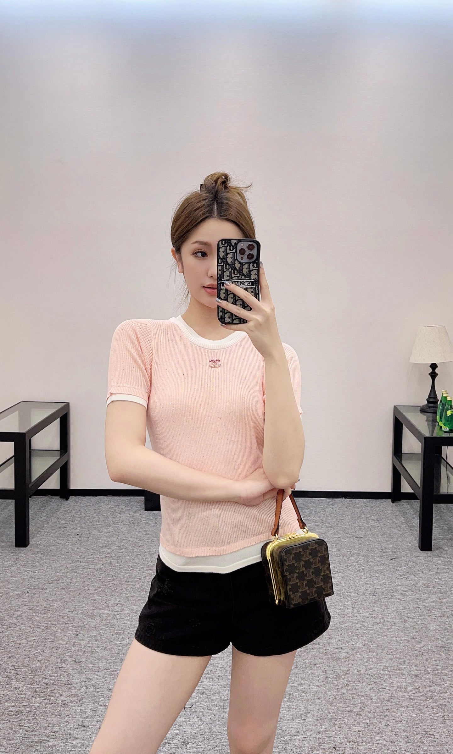 C*♥2025 new products are on sale Contrast color knitted short sleeves