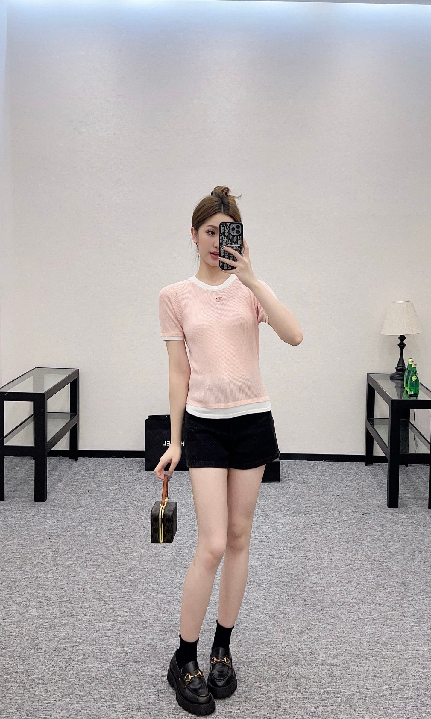 C*♥2025 new products are on sale Contrast color knitted short sleeves