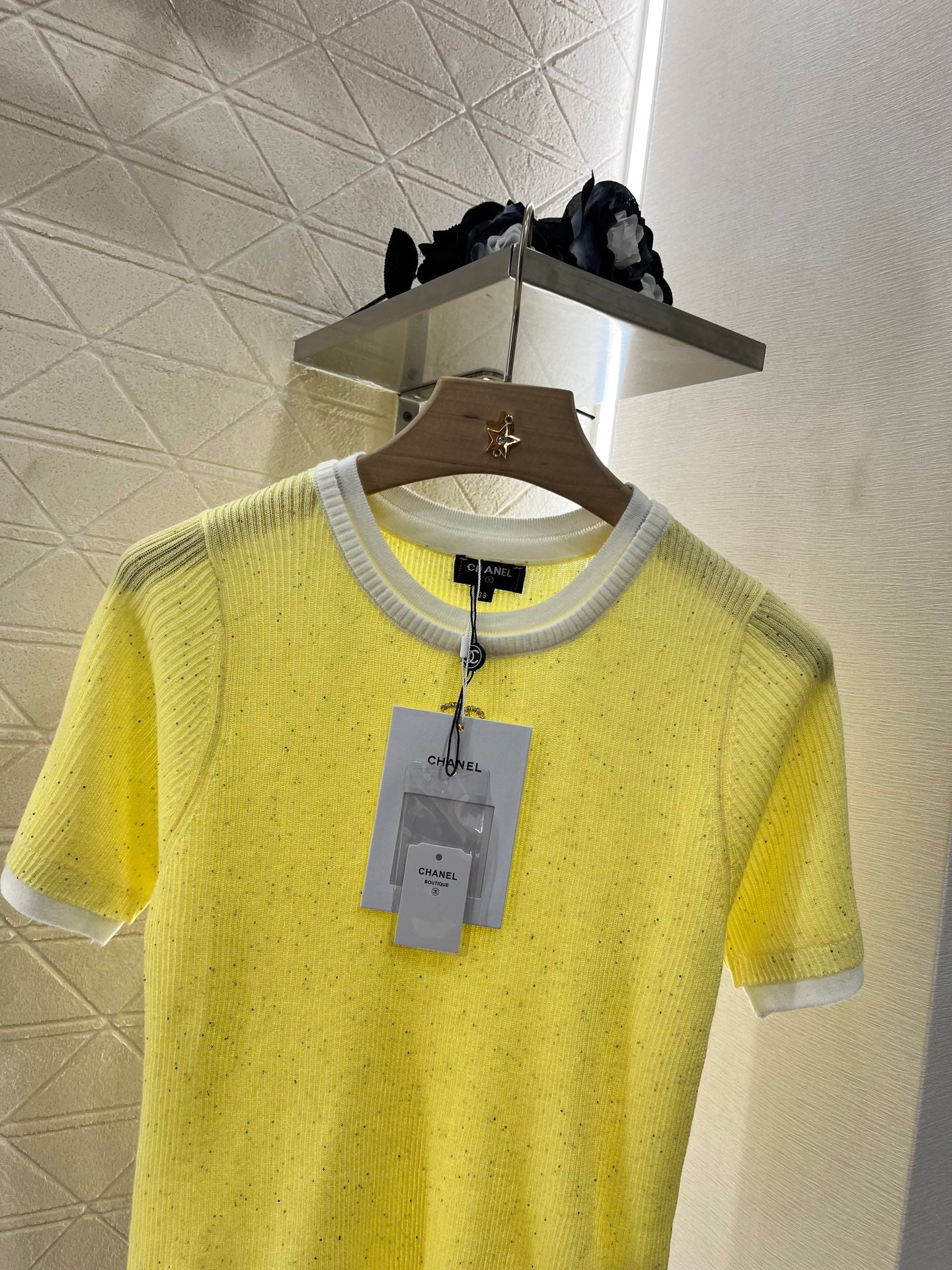C*♥2025 new products are on sale Contrast color knitted short sleeves