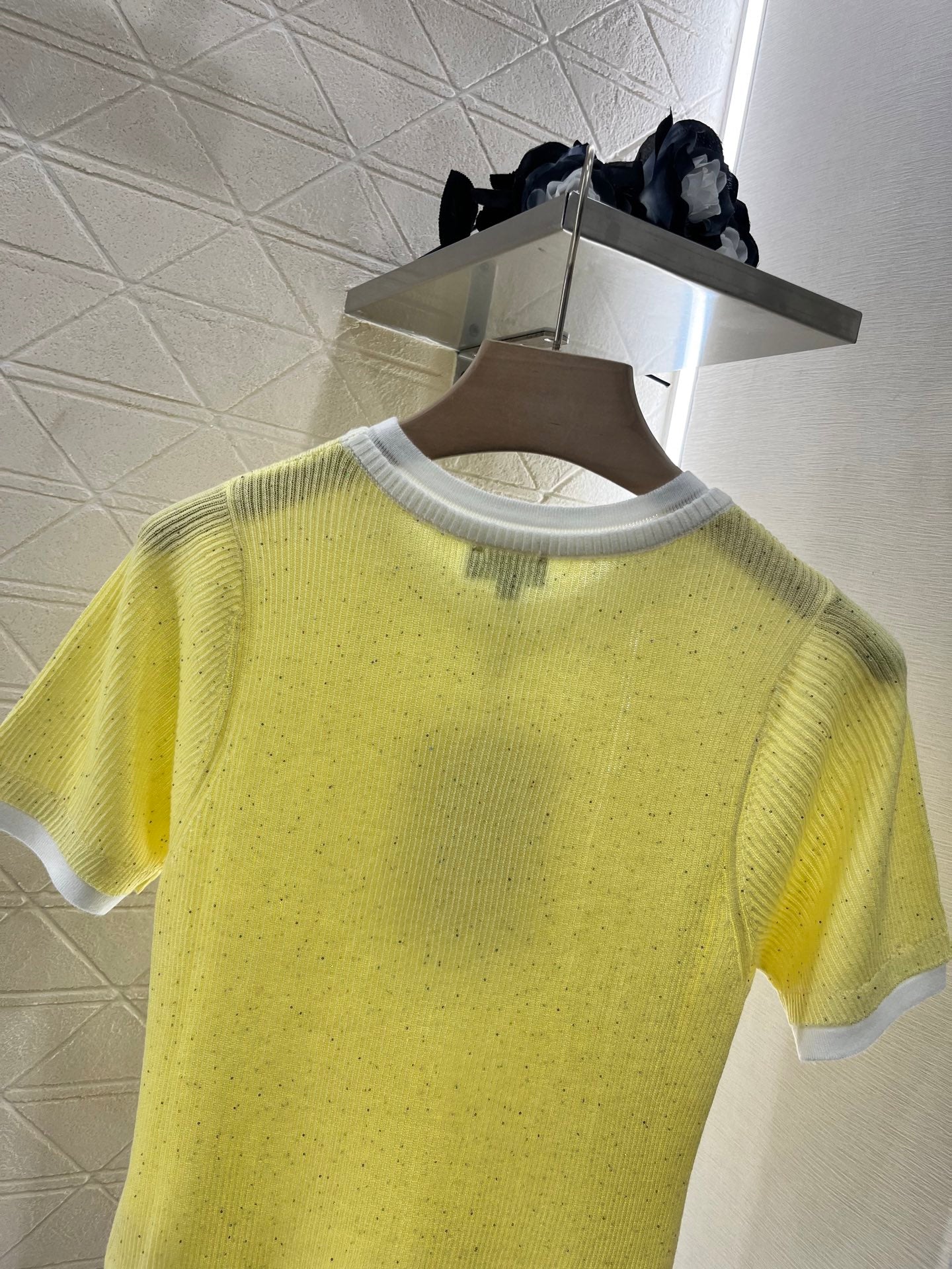 C*♥2025 new products are on sale Contrast color knitted short sleeves