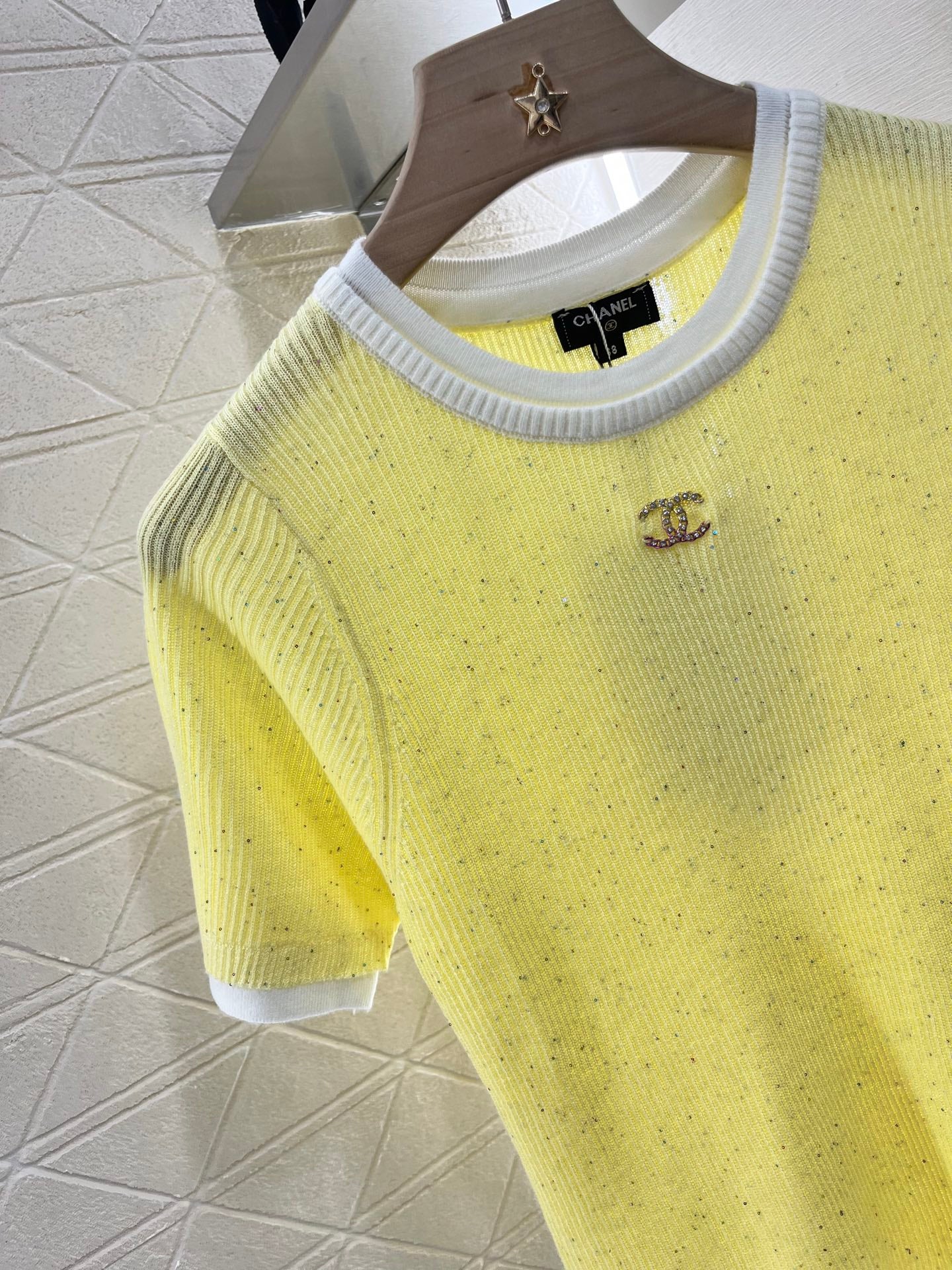 C*♥2025 new products are on sale Contrast color knitted short sleeves
