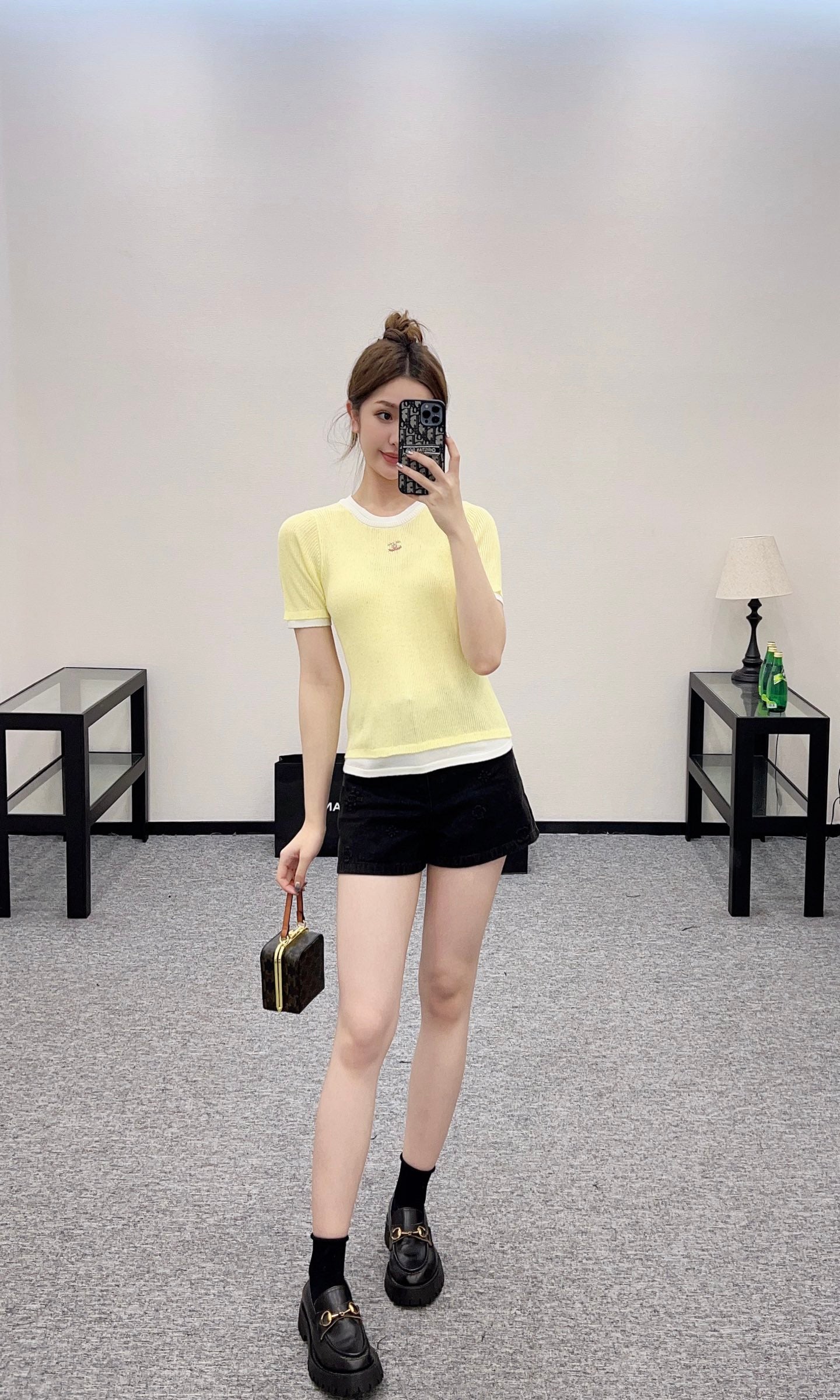C*♥2025 new products are on sale Contrast color knitted short sleeves