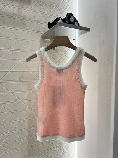 C*♥2025 new products Fake two-piece knitted vest