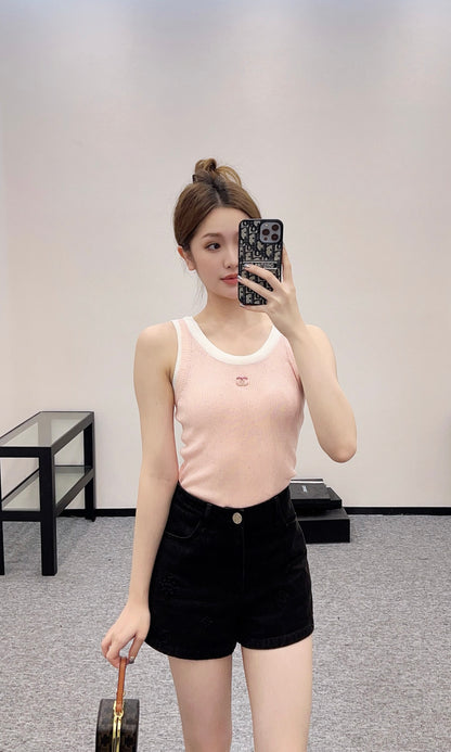 C*♥2025 new products Fake two-piece knitted vest